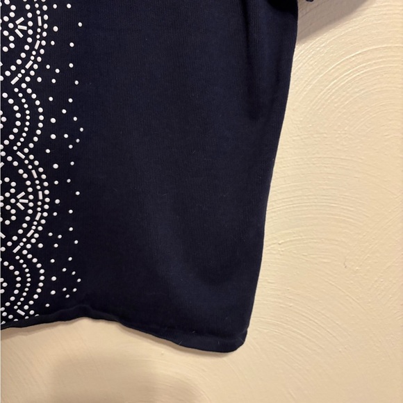 Alfred Dunner Black Beaded Short Sleeve Blouse - Picture 7 of 8